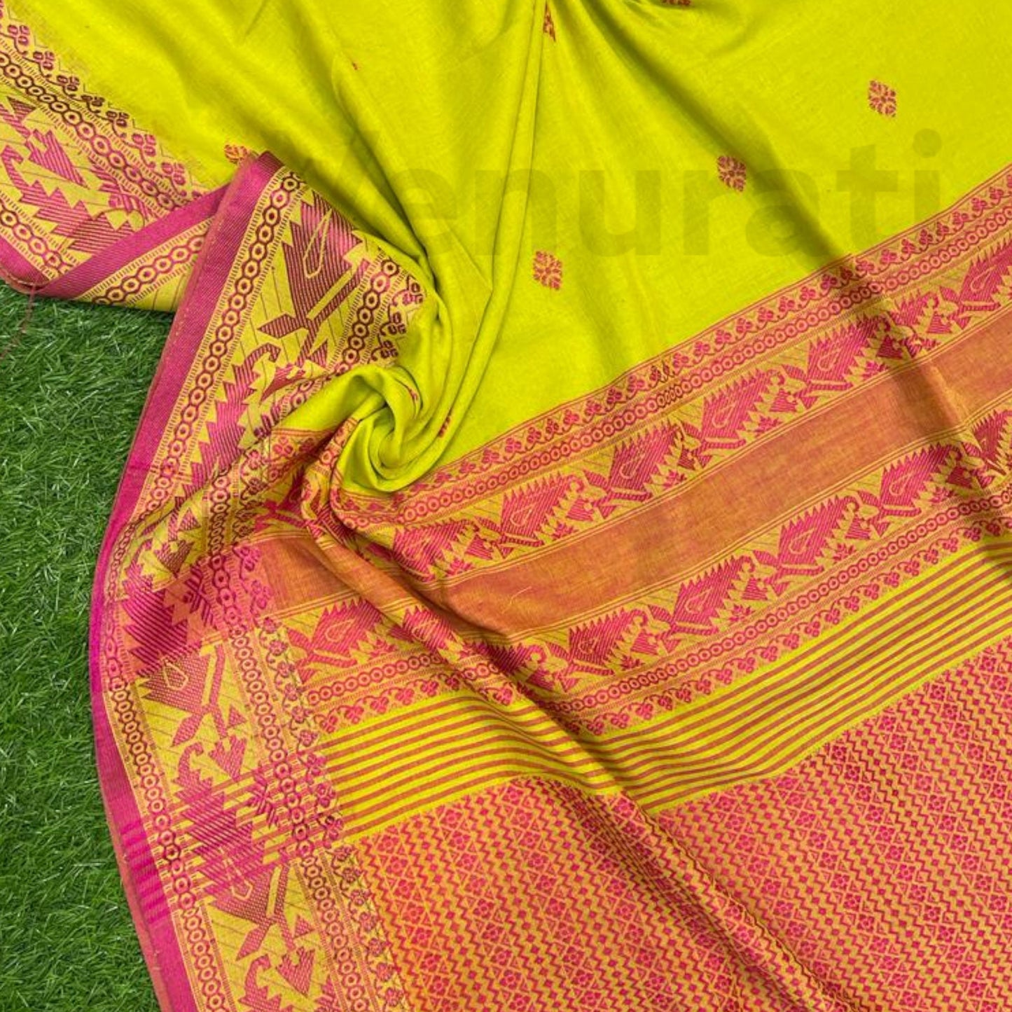 Exquisite Cotton Khadi Karat Border Jamdani Saree Pure Khadi Cotton Jamdani Saree Anniversary Gift Birthday Gift for Indian Wife