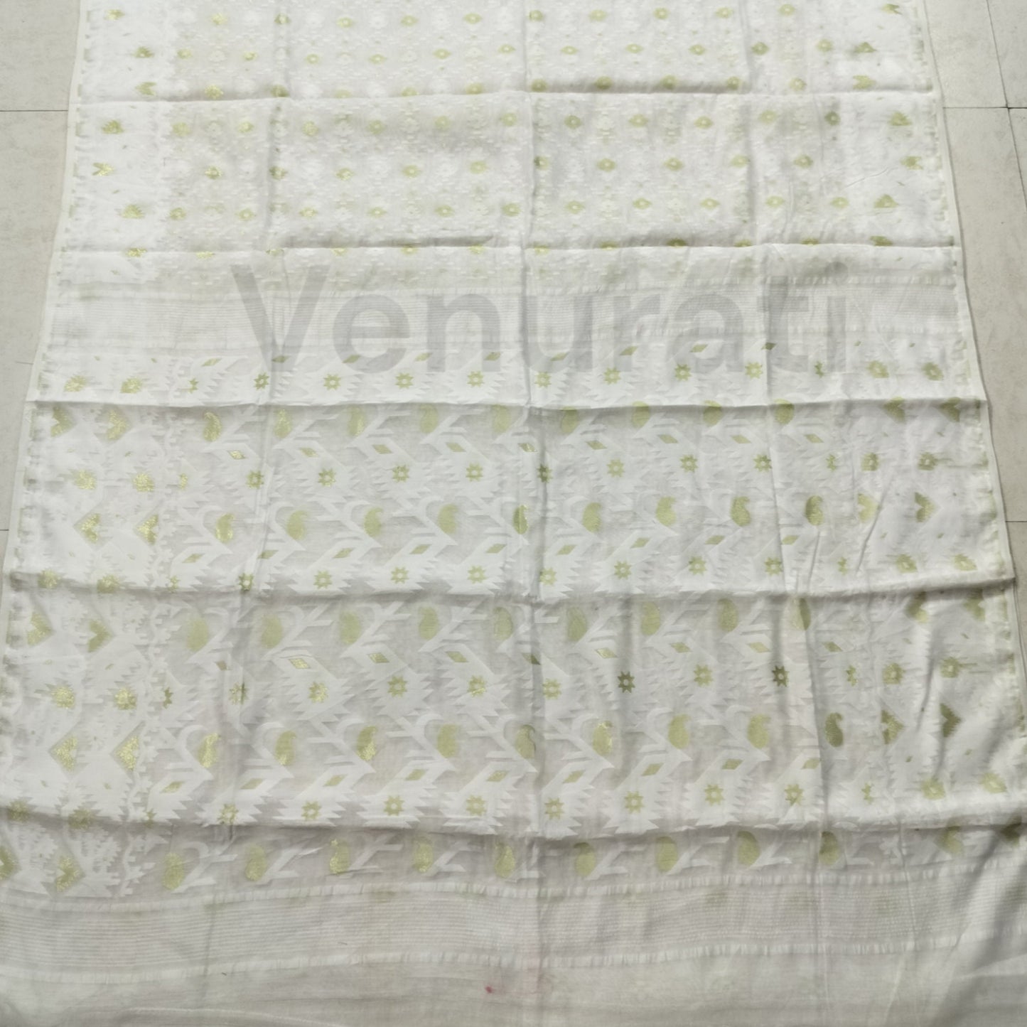 Dhakai Jamdani Saree - Handwoven Jamdani Saree, Soft Cotton Saree, Soft Jamdani Sari for Women
