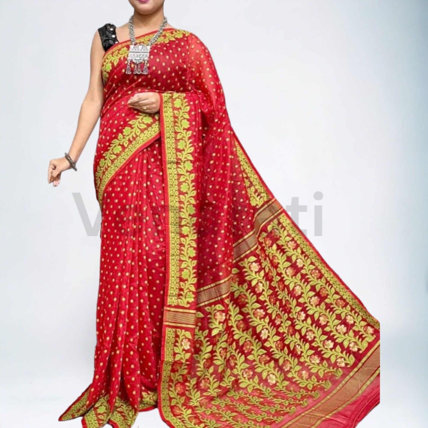 Bengals Dhakai Jamdani Saree Soft Jamdani Saree Comfortable Rich Work Handloom Jamdani Sari Gift for Durgapuja Diwali Anniversary