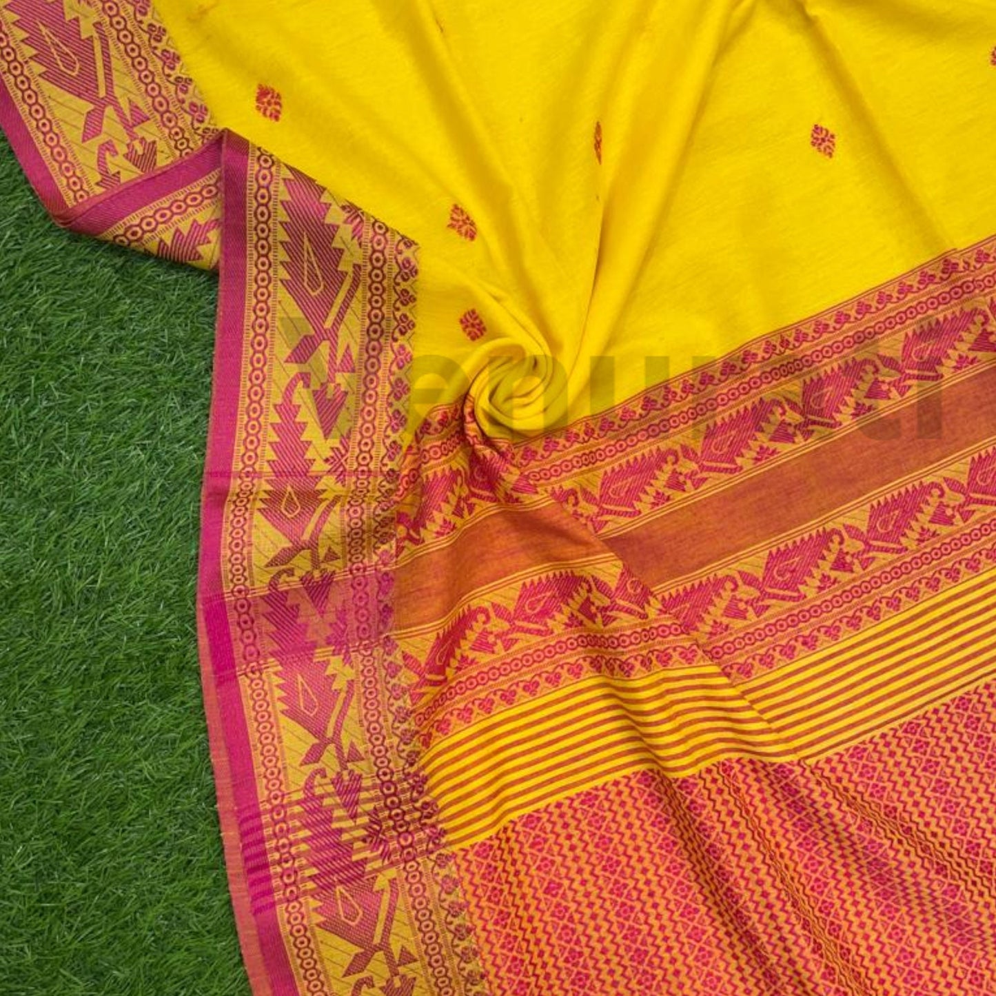 Exquisite Cotton Khadi Karat Border Jamdani Saree Pure Khadi Cotton Jamdani Saree Anniversary Gift Birthday Gift for Indian Wife