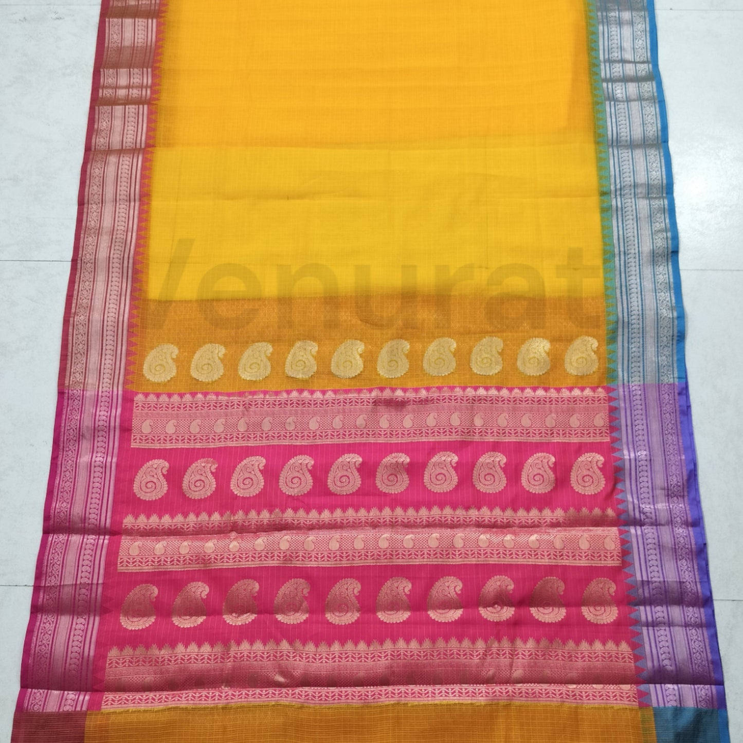 Authentic Kota Gadwal Silk Saree With Blouse Piece  Designer Bollywood Silk Saree by VENURATI
