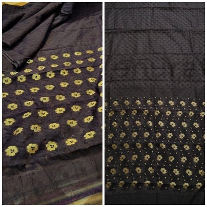 Bengals Dhakai Jamdani Saree Soft Jamdani Saree Comfortable Rich Work Handloom Jamdani Sari Gift for Durgapuja Diwali Anniversary