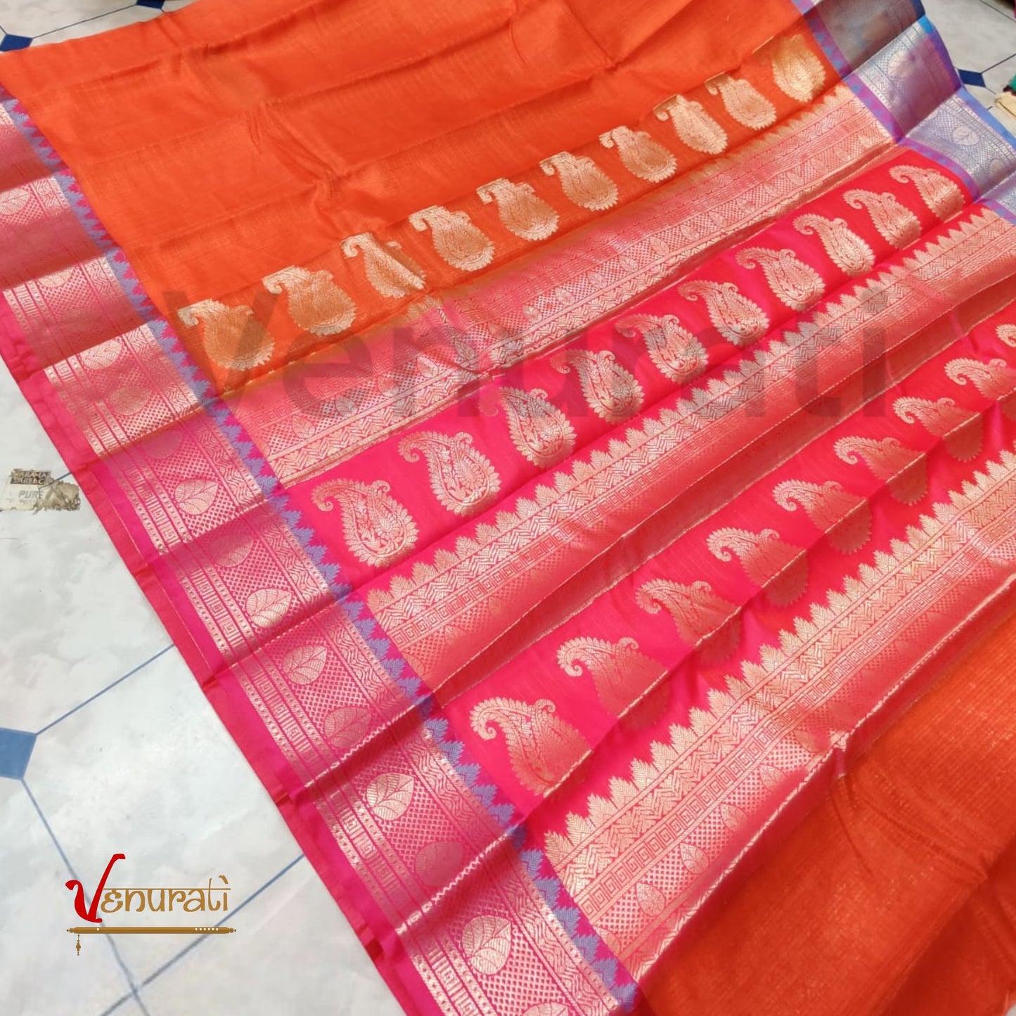 Authentic Kota Gadwal Silk Saree With Blouse Piece  Designer Bollywood Silk Saree by VENURATI