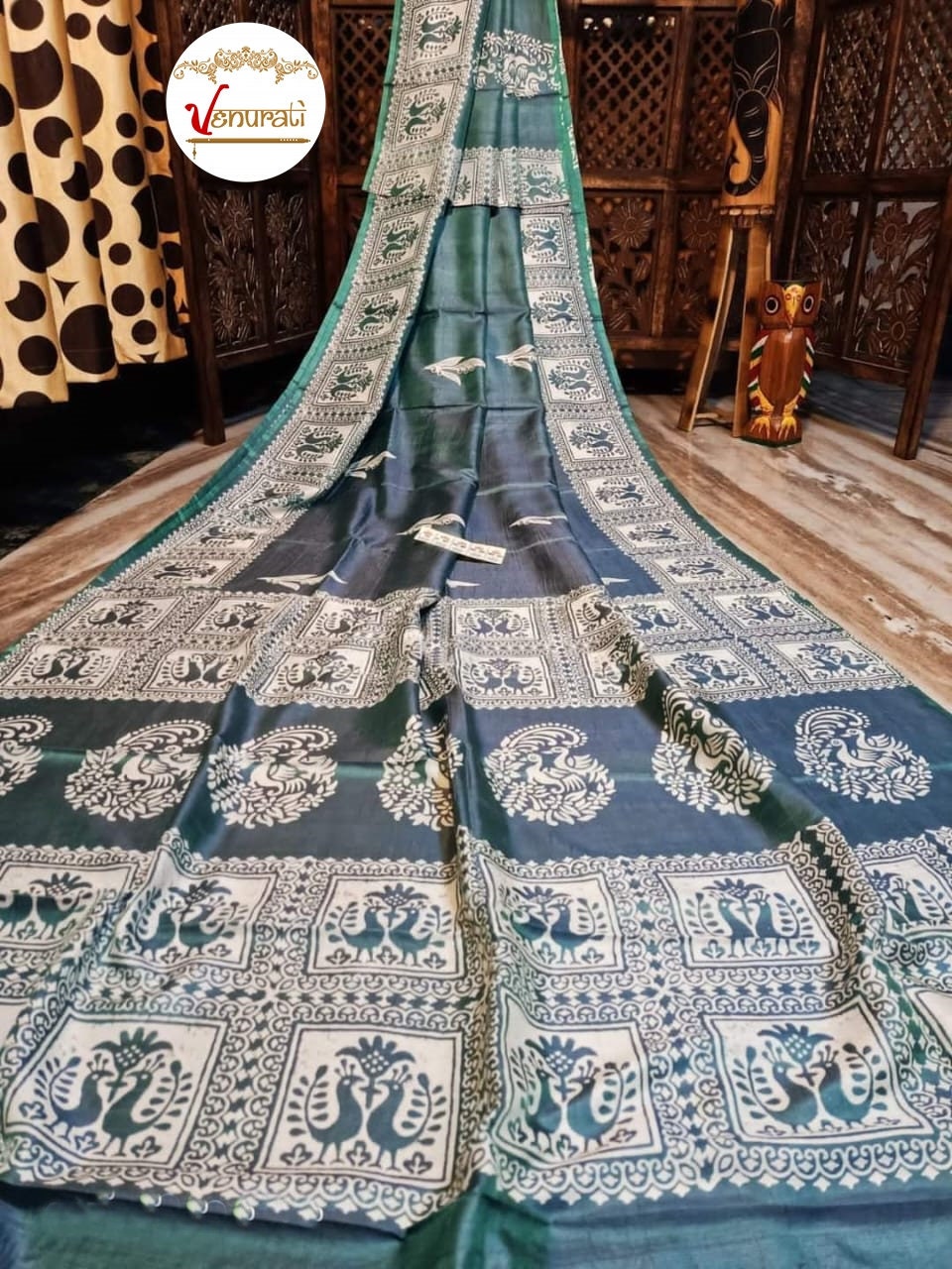 Authentic Bishnupuri Silk Saree Block Print Dual Tone Katan Silk Saree With Silk Mark Silk Saree With Blouse Piece