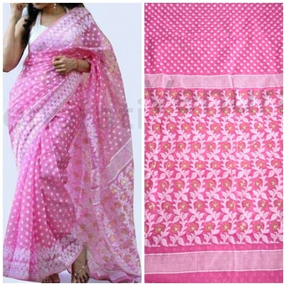 Bengals Dhakai Jamdani Saree Soft Jamdani Saree Comfortable Rich Work Handloom Jamdani Sari Gift for Durgapuja Diwali Anniversary