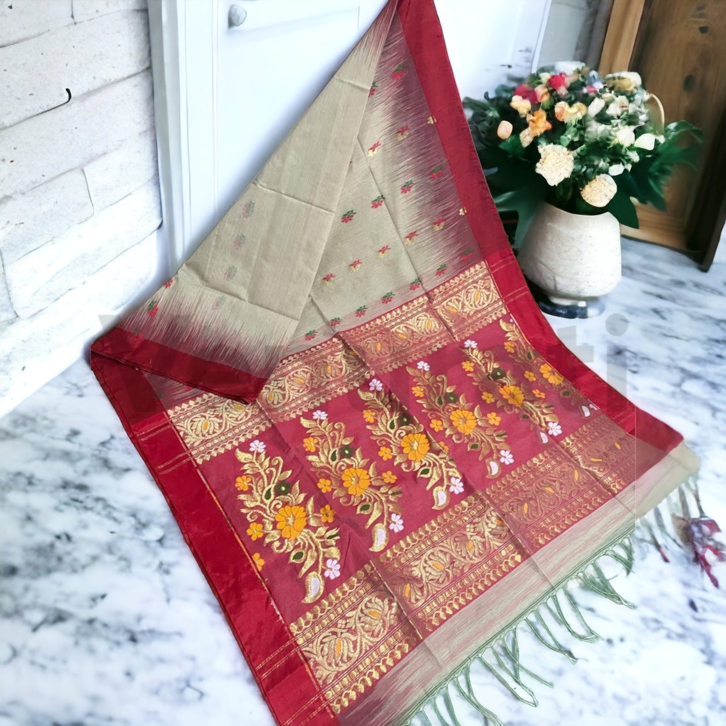 Regal Elegance Katki Baha Jamdani Saree Handwoven Opulence, Khadi  Silk Elegant jamdani Saree for Women