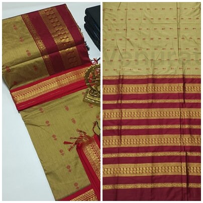 Authentic Gadwal Silk Saree with Zari Work Bengals Gadwal Sari for Women Gift for Her