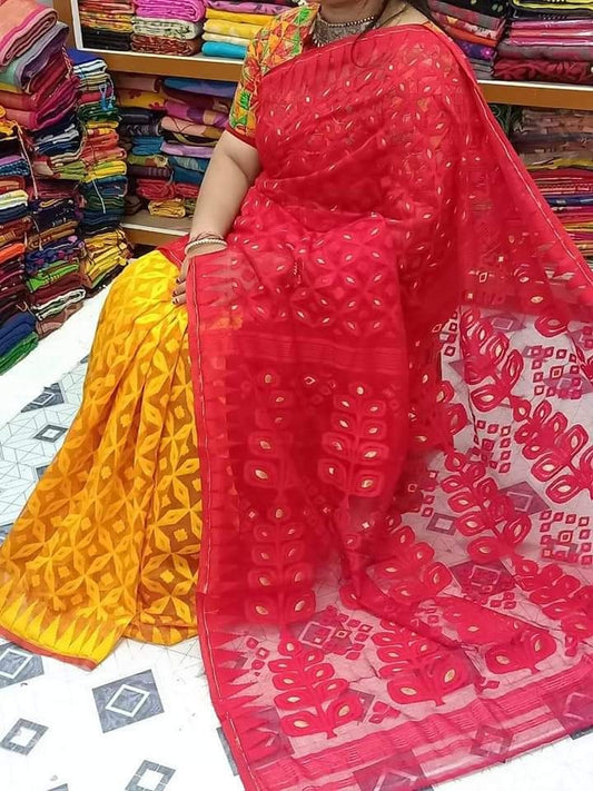 Minakari Dhakai Jamdani Saree comes with Rich Jamdani Texture, Soft Dhakai Jamdani Saree Authentic Soft Jamdani Sari Gift For Her