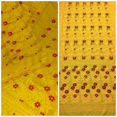 Authentic Dhakai Jamdani Saree Floral Work Jamdani Saree Soft and Comfortable Dhakai Saree Handloom Jamdani Sari from Bengal
