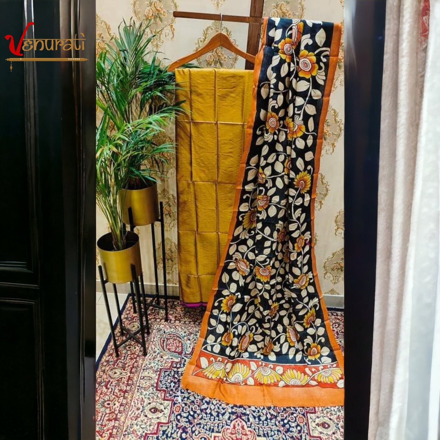 Authentic Kalamkari Design Salwar Suit Piece Set With SILK MARK Designer Bollywood Kurtis by VENURATI