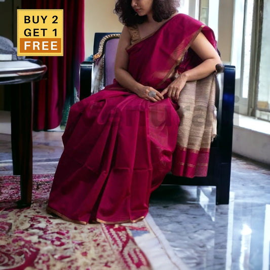 Exclusive Cotton Silk Handloom Saree for Women Soft Cotton by Silk Saree, Gift for Her