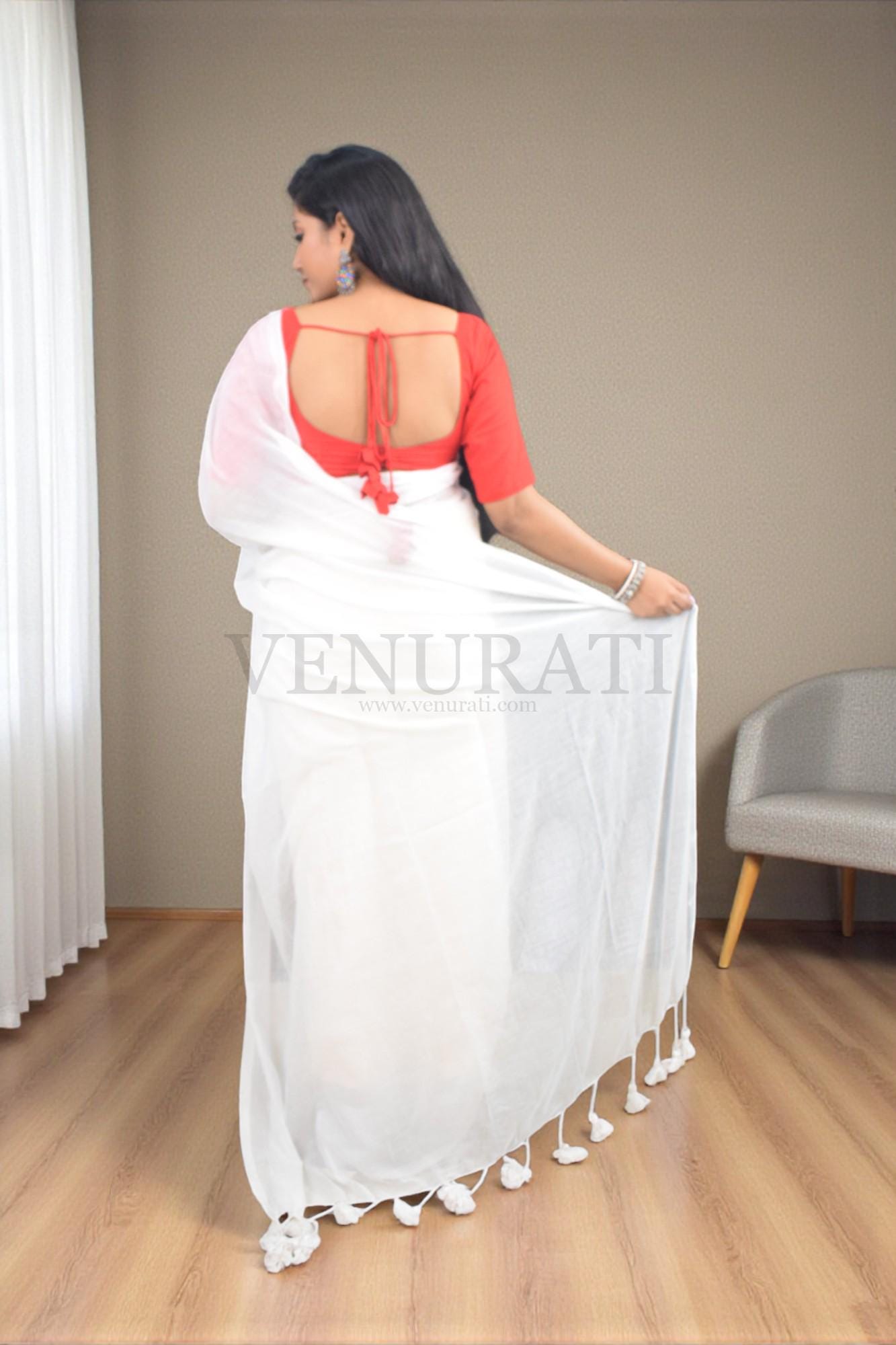 Molmol Cotton Handloom Saree With Beautiful Tassel Simple Cotton Sari Gift for Durga puja Diwali Soft Yellow Cotton Saree for all Purpose