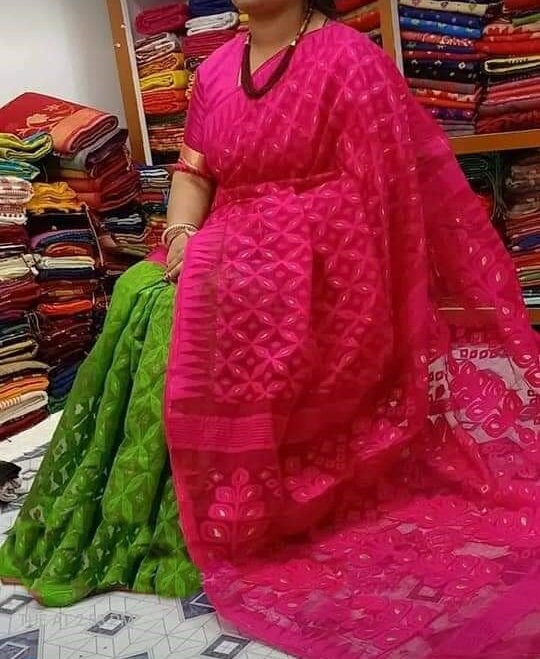 Minakari Dhakai Jamdani Saree comes with Rich Jamdani Texture, Soft Dhakai Jamdani Saree Authentic Soft Jamdani Sari Gift For Her