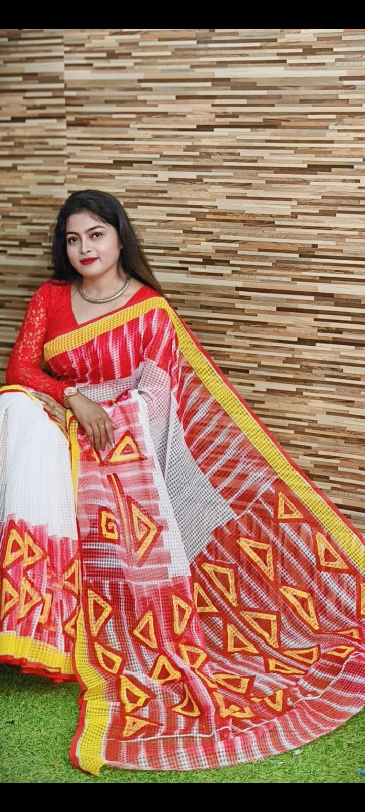Bengal's Hand Painted Resham Kota Saree for Women's, Full Body Floral Painted Resham Kota Doriya Saree, Designer Bollywood Saree by VENURATI