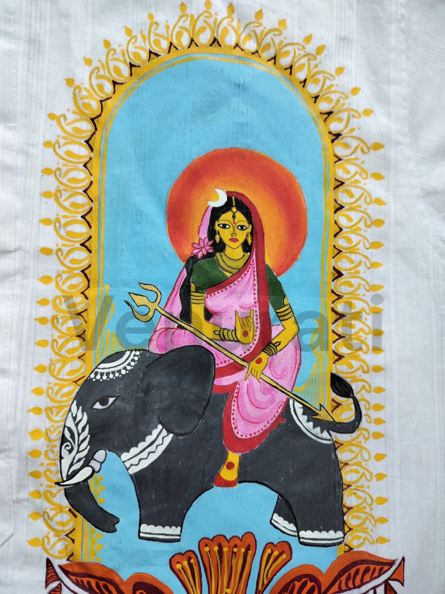 Hand painted Pure Cotton Kurta for Men's, Indian Style Men's Kurta, Handpaint Punjabi for Men's, Gift for Boyfriend